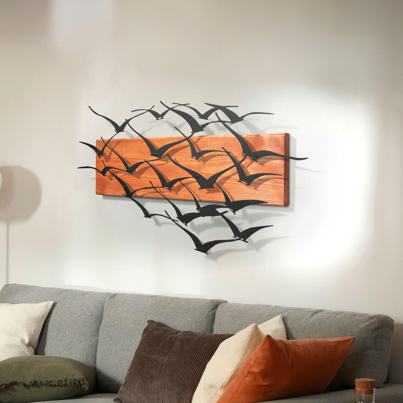 Decoratiune de perete, Ventus, Cadru: Lemn (Grosime: 2 cm), Roșu/Negru — imaginea 5