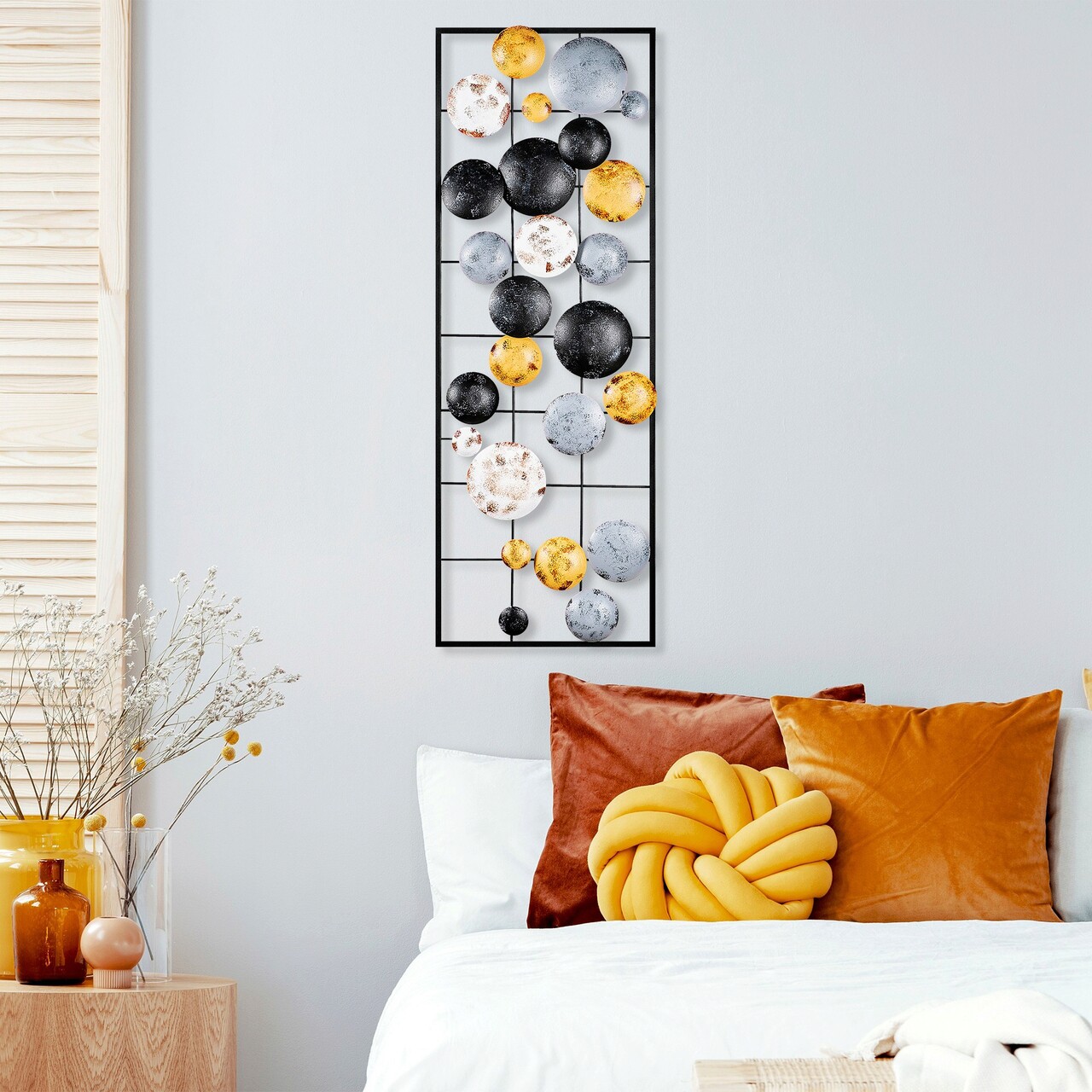 Decoratiune de perete, Camber, Metal, 90 x 32 x 4 cm, Multicolor - 1 | YEO