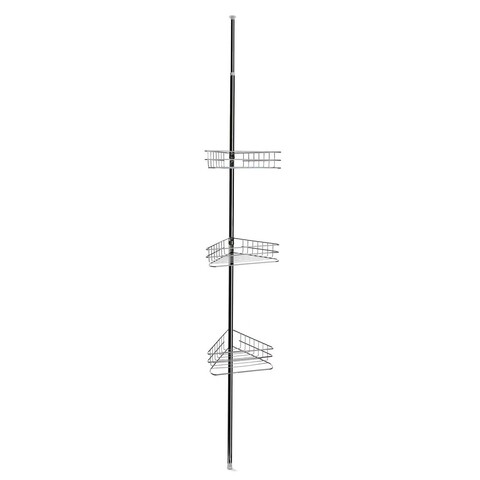 Etajera de colt extensibila pentru baie versa, 33x17x220 cm, metal