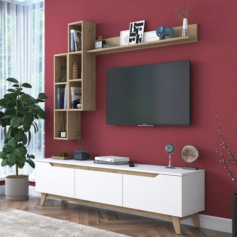 Comoda TV, Wren, M16, PAL, Alb / Nuc mezoni.ro