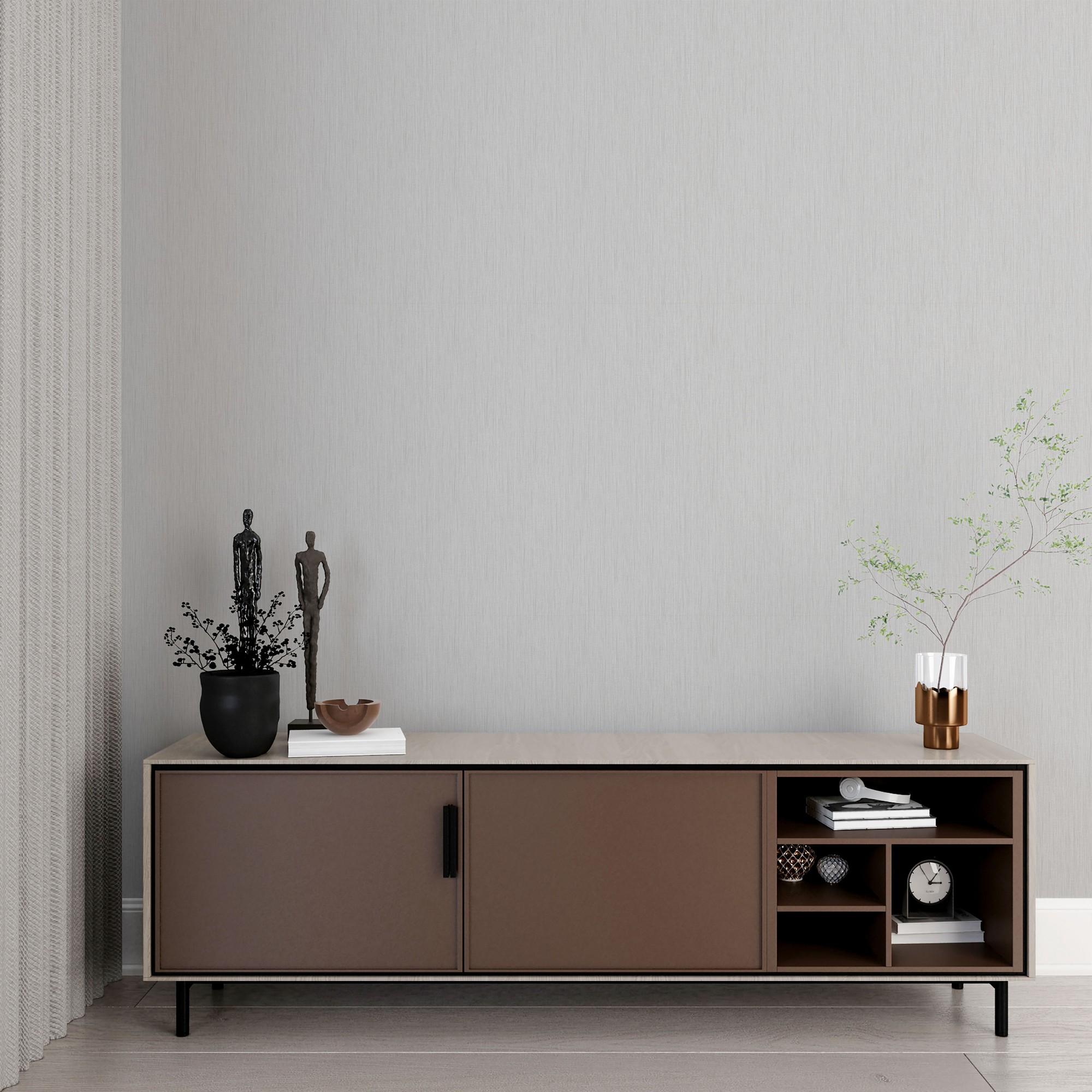 Tapet, Him Collection, Lățime: 106 cm Lungime: 1005 cm, Gri deschis