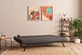 Canapea extensibila cu 3 locuri, Futon, 859FTN2906, Metal , Gri inchis