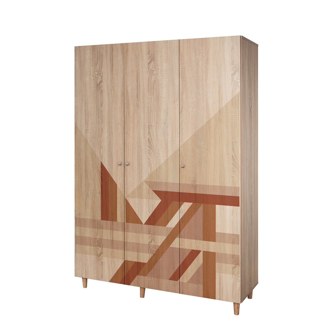 Dulap pentru haine, Vella, Lena 3 -910, 135x192x52 cm, PAL, Sonomo - 2 | YEO