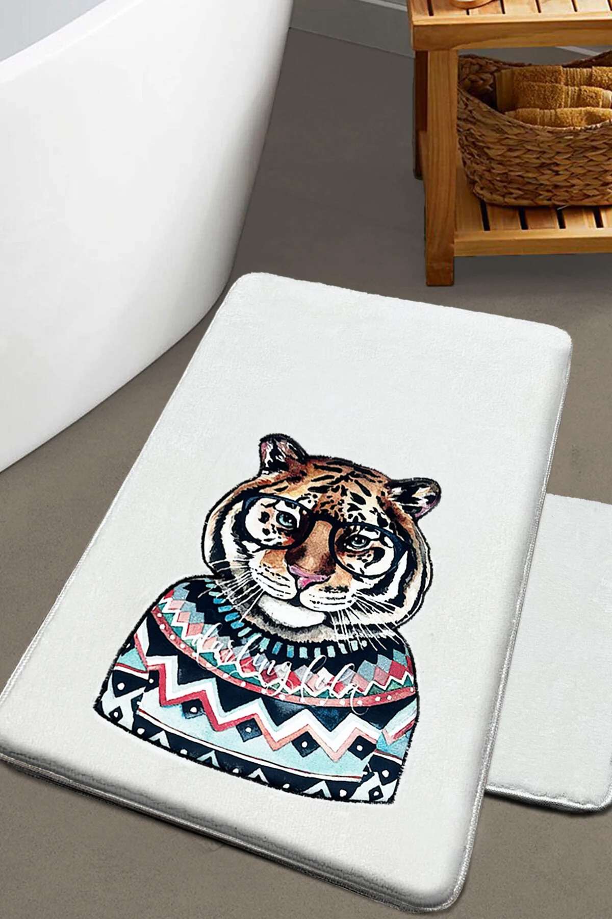 Set covorase de baie, L'essentiel Maison, Logwe, Ecru