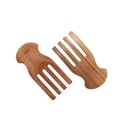 Set 2 furculite salata Mooka, Homla, 18 cm, lemn, natur