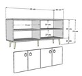 Consola, Olivia, Drop, 150x79x40 cm, PAL, Alb