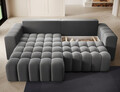 Coltar extensibil stanga 4 locuri ELTAP, Bon-19, Bonett, 250x175x92 cm, lemn/poliester, gri inchis