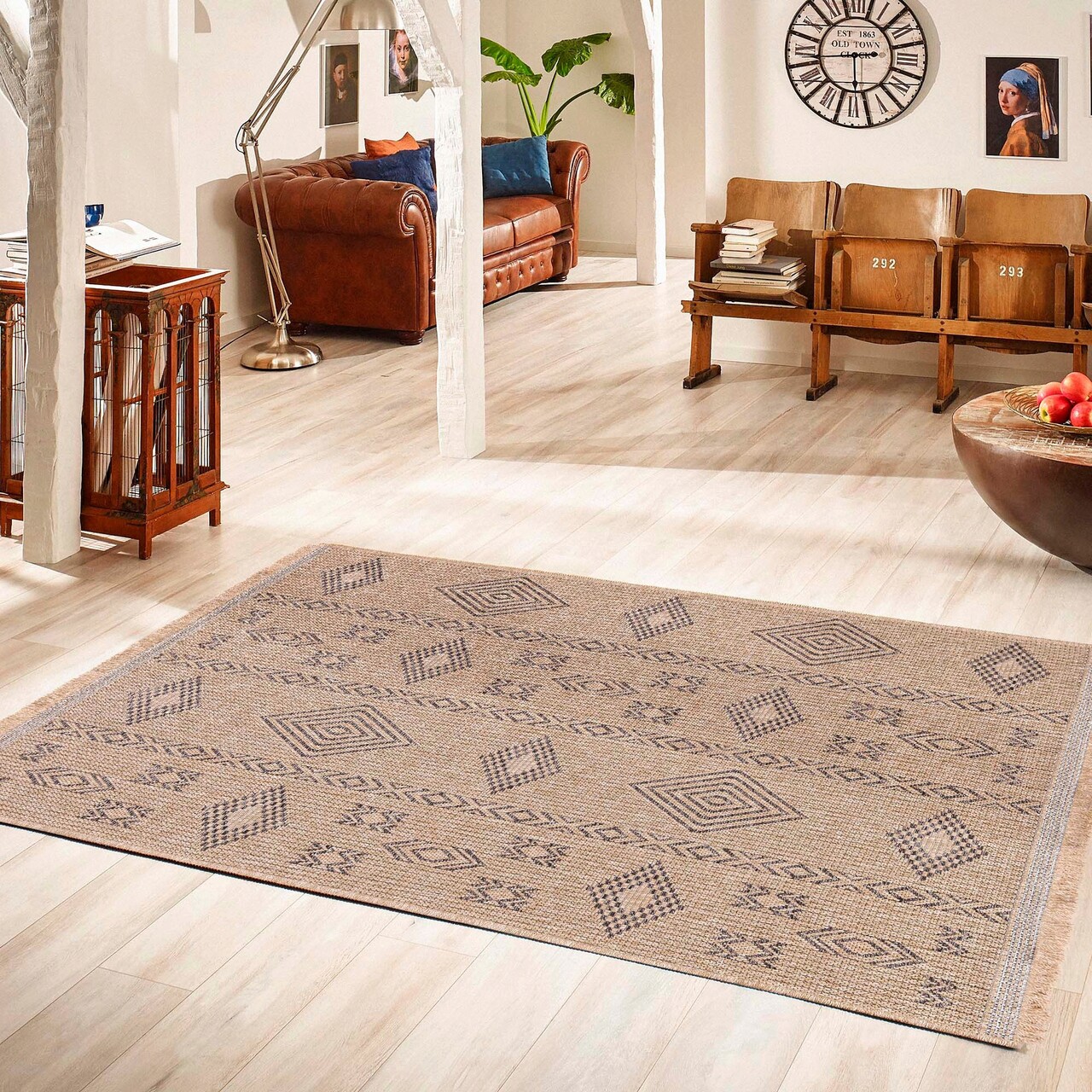 Covor, 08704B, 200x290 cm, Polipropilena, Antracit / Crem - 1 | YEO