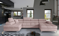 Coltar extensibil stanga 5 locuri ELTAP, Edr-21, Eduardo, 337x205x88 cm, lemn/poliester, roz deschis