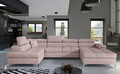 Coltar extensibil stanga 5 locuri ELTAP, Edr-21, Eduardo, 337x205x88 cm, lemn/poliester, roz deschis