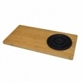Tocator cu sita Black, Jocca, 29 x 59 x 1.8 cm, bambus/silicon natur/negru