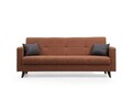 Canapea extensibila cu 3 locuri, Misty, 730MST1207, Cadru: METAL/LEMN, Caramiziu
