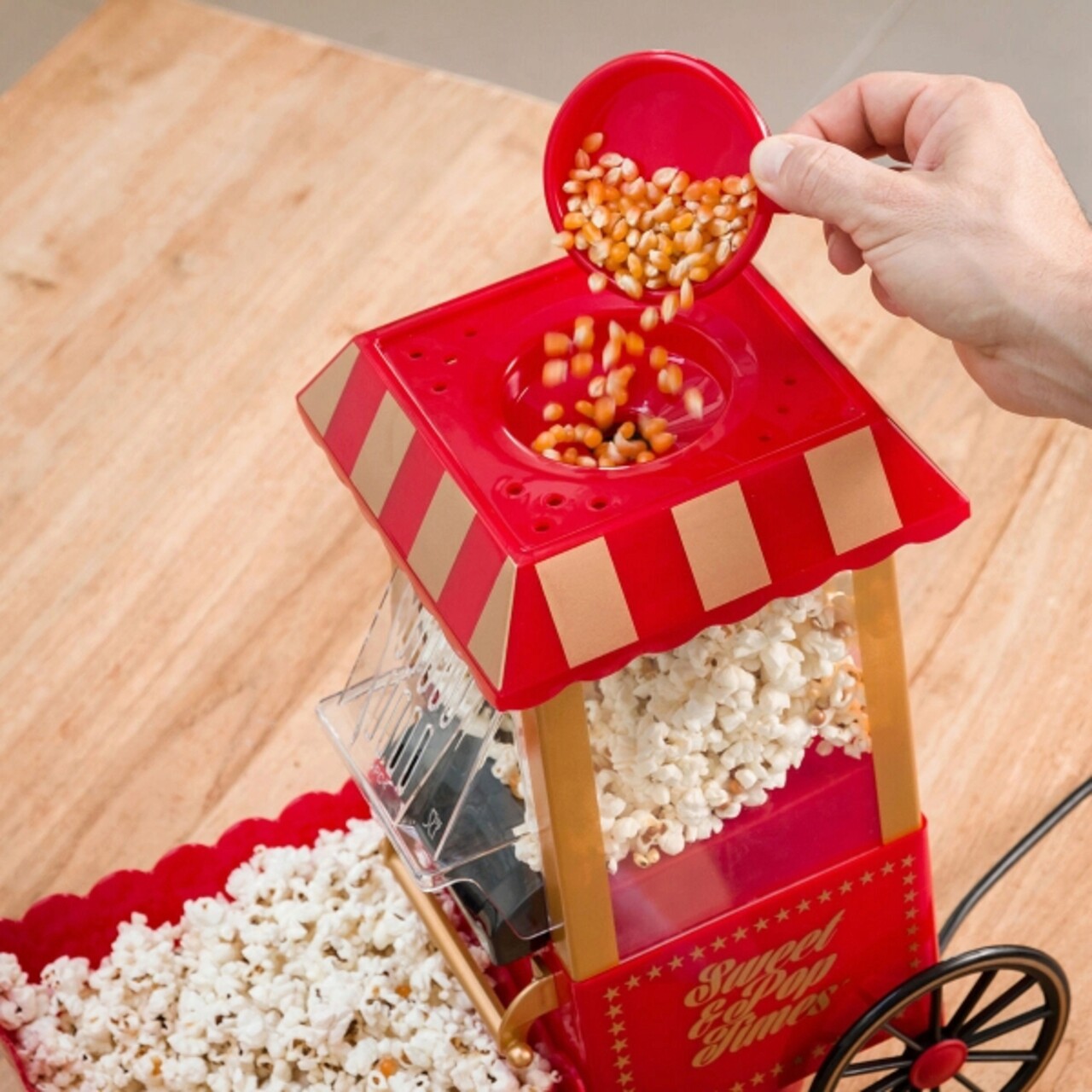 Aparat De Facut Popcorn Sweet & Pop Times InnovaGoods 1200W, Rosu