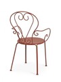 Scaun pentru gradina Etienne, Bizzotto, 49x49x89 cm, otel, invelis e-coating, finisaj mat, rosu picant