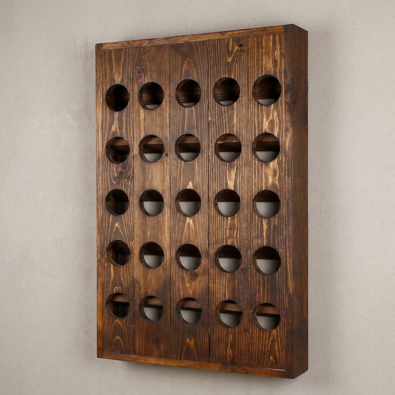 Raft pentru sticle de vin, Hanah Home, Raf340, 49x70x9 cm, Lemn masiv, Lemn - view 5