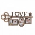 Rama foto Love Key, InArt, 3 fotografii, 27 x 58 x 2 cm, plastic, aramiu