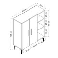 Dulap multifunctional, Olivia, Viva, 90x105x32 cm, PAL, Safir / Alb