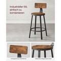 Set 2 scaune de bar, Vasagle, Industrial, 50.6x88.5 cm, PAL/otel, maro