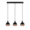 Lustra, Yildo - 7041, Opviq, 65 x 14 x 31-111 cm, 3 x E27, 40W, negru/cupru