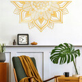 Decoratiune de perete, Mandala 1, Metal, Dimensiune: 154 x 78 cm, Auriu