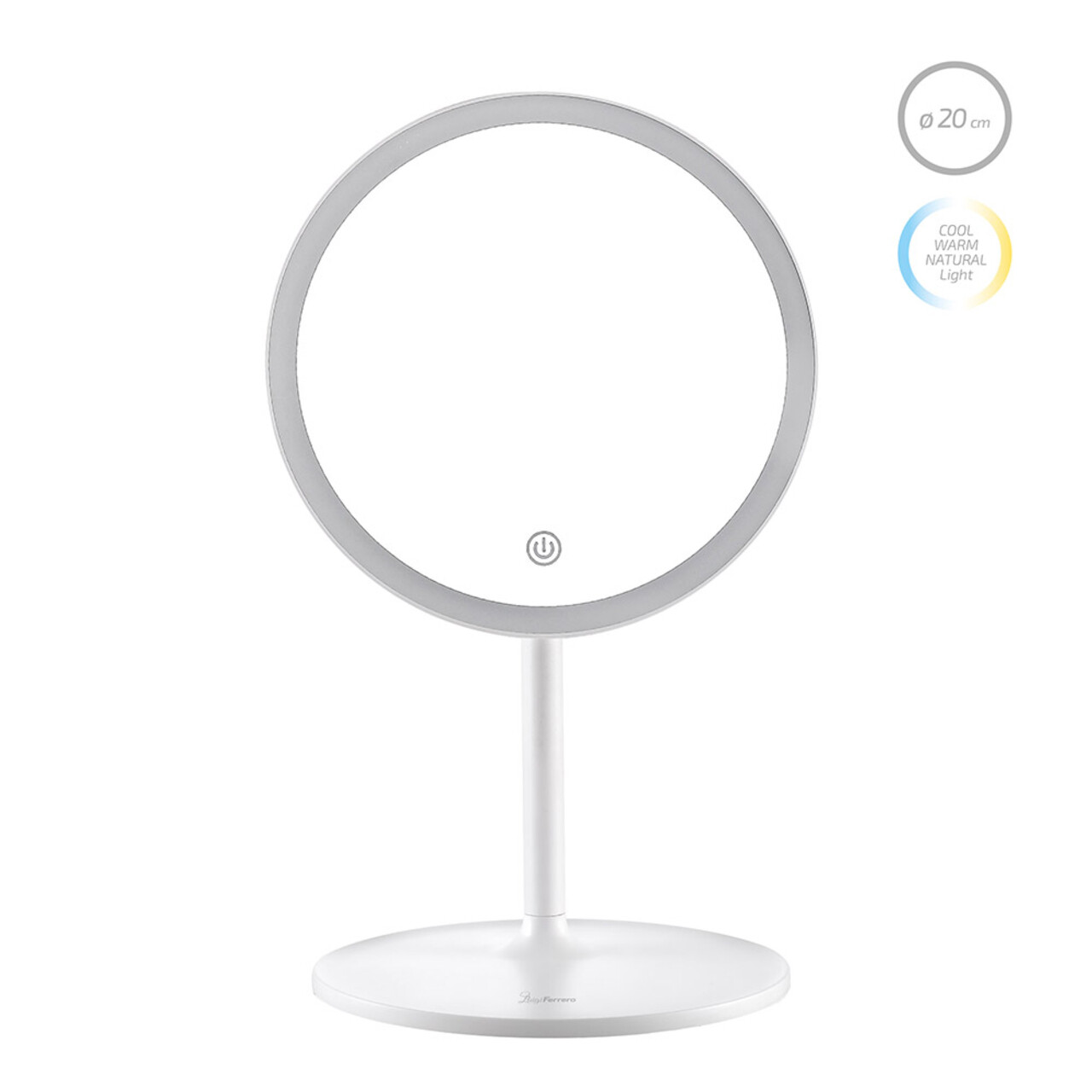 Oglinda cosmetica cu LED-uri, Luigi Ferrero, FR-801 Round, 20 cm, rotire 360 grade, 2000mAh - view 9