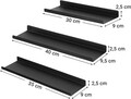 Set 3 rafturi de perete Industrial, Songmics, 40x11x2.5 cm, otel, negru