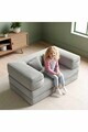 Canapea extensibilă pentru copii, Atelier del Sofa, 326NYR1110, Gri deschis