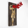Decoratiune de perete, Banksy, Dimensiune: 62 x 70 cm, Nuc / Maro / Roșu