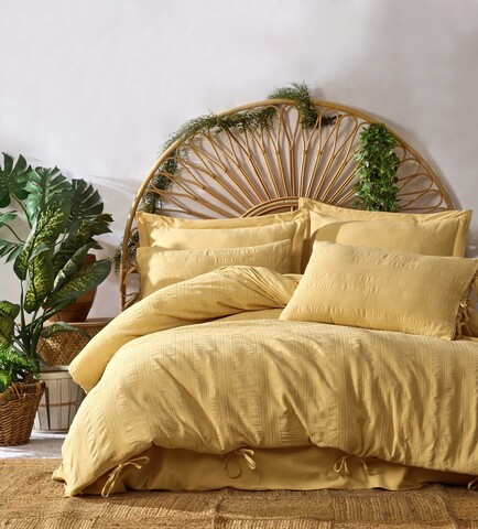 Lenjerie de pat dubla, Lucca – Yellow, Şaheser, Bumbac mezoni.ro