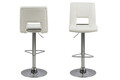 Scaun de bar Sylvia, Actona, 41.5x52x115 cm, rotativ, piele ecologica/otel, alb