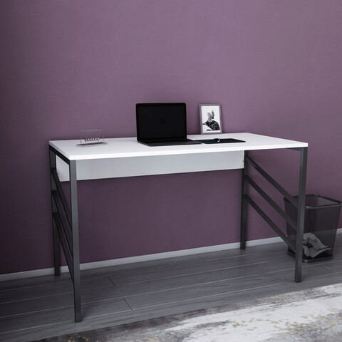Birou, retricy, josephine, 120x60x74.8 cm, pal, alb negru