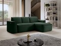 Coltar dreapta 4 locuri ELTAP, Ume, 287x190x88 cm, lemn/poliester, verde inchis/negru