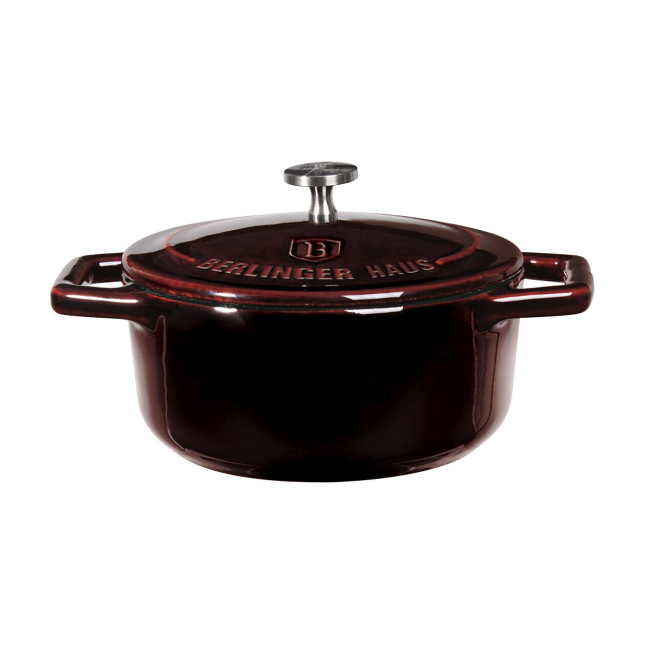 Cratita cu capac Berlinger Haus, Strong Mold, 10 cm, 310 ml, fonta, visiniu - imagine 4