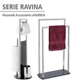 Suport pentru prosoape Ravina, Wenko, 48x20x80 cm, inox/sticla temperata, argintiu/negru