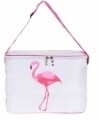 Geanta termoizolanta Flamingo, 8L, poliester, alb/roz