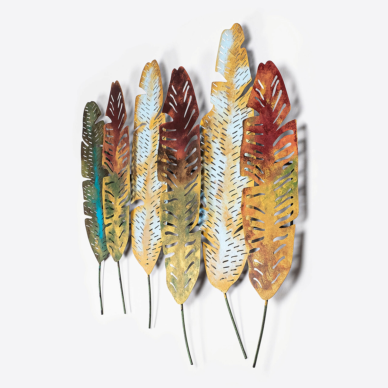 Decoratiune de perete, Leaves v11, Dimensiune: 107 x 88 cm, Multicolor - imagine 4