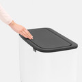 Cos de gunoi cu soft touch, Brabantia, Bo Touch, 36 L, 31.2x54x68 cm, otel, alb