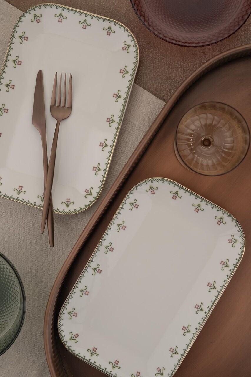Set platouri servire, Hermia, 710KTP3663, Portelan, Multicolor