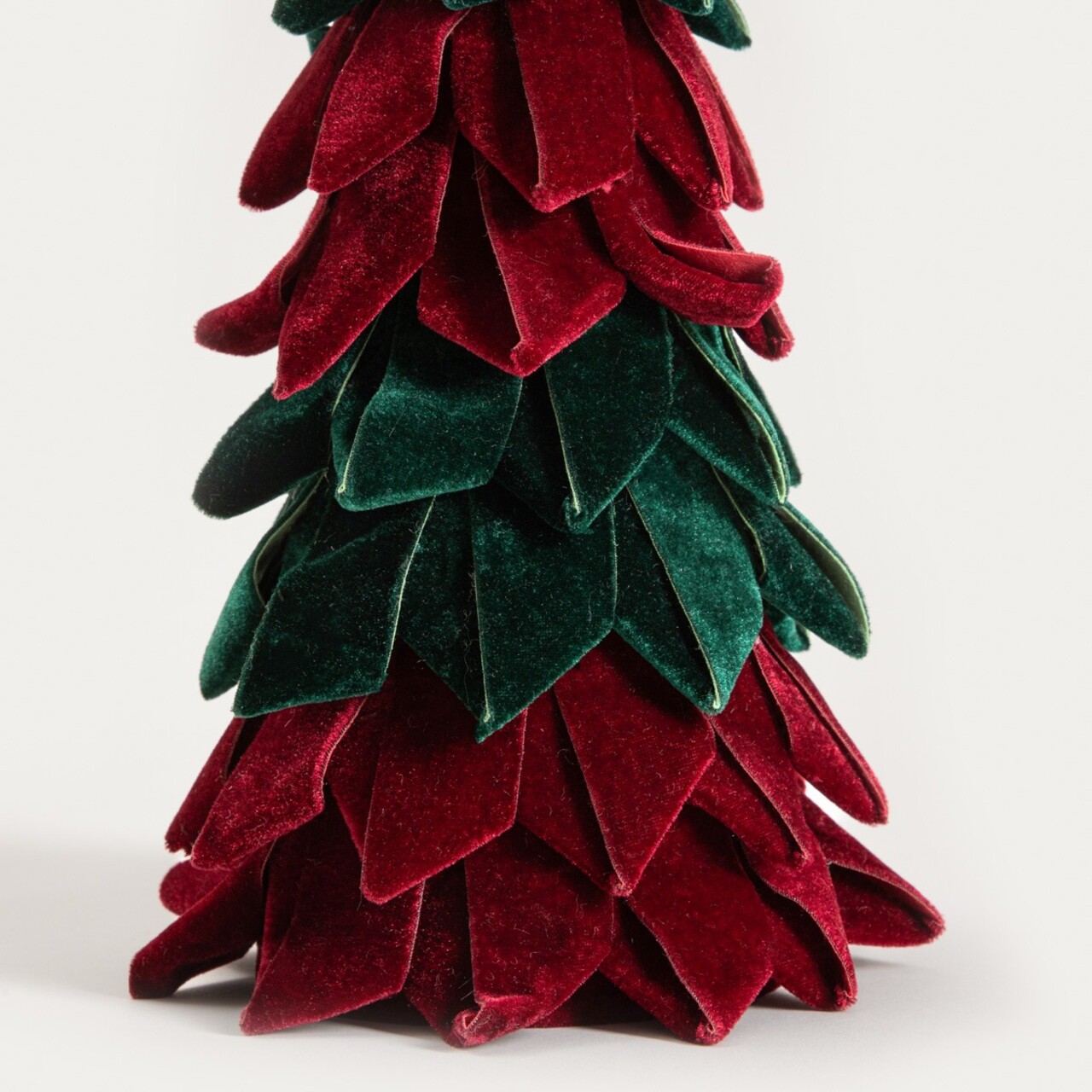 Brad artificial Burgundy Charm, Homla, 46 cm, poliester, verde/visiniu