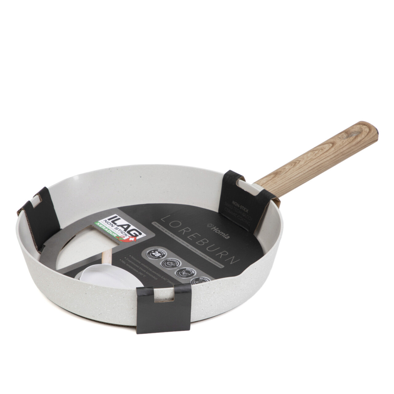 Tigaie Loreburn, Homla, 28 cm, aluminiu/inox, ecru/bej - view 6