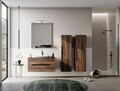 Dulap de baie cu chiuvetă, Hanah Home, Galia 100 v2, Maro inchis