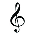 Decoratiune de perete, Treble Clef, Metal, Dimensiune: 28 x 59 cm, Negru