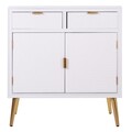 Bufet inferior Creaciones Meng, 80x36.5x85.5 cm, MDF, alb/auriu