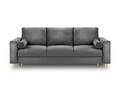 Canapea extensibila, Mimosa, Mazzini Sofas, 3 locuri, cu lada de depozitare, 220x100x92 cm, catifea, gri deschis