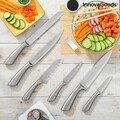 Set de cutite cu suport din lemn Spartan InnovaGoods 7 piese, inox/lemn
