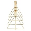 Suport pentru lumanari Geometric, 30x13.5x15 cm, metal, auriu