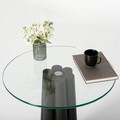 Masuta de cafea, Neostill, Thales, 50x50x50 cm, Sticla temperata, Transparent/Negru