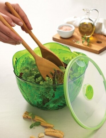 Cutie depozitare salata, Snips, Salad Keeper, pentru pastrarea prospetimii, 4 L, plastic, verde
