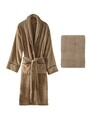 Set halate de baie, Cotton Box, Exclusive, Bumbac , Bej