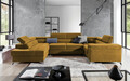 Coltar extensibil stanga 6 locuri ELTAP, Th-66, Thiago, 342x208x88 cm, lemn/poliester, mustar